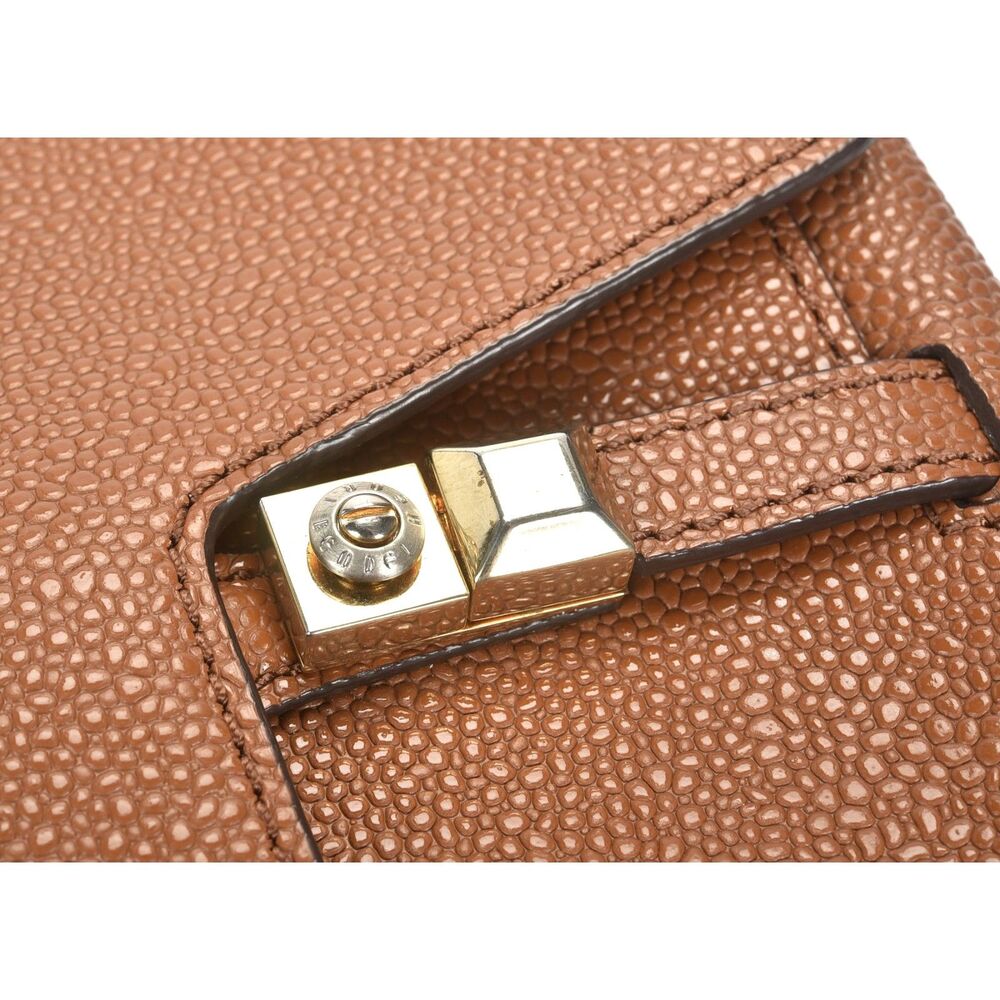 Henri Bendel Brown Pebbled Leather Flap Purse Magnetic Flap Closure - Picture 10 of 10